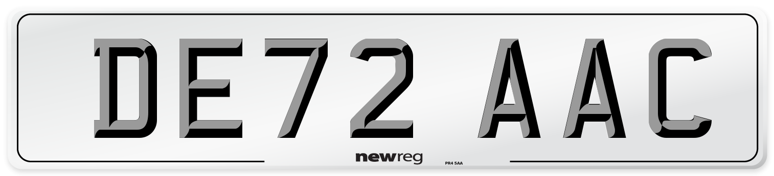 DE72 AAC Number Plate from New Reg